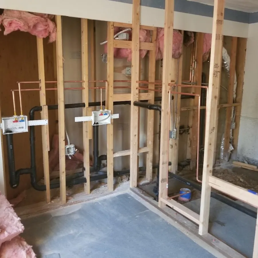 Copper pipe rough-in and plumbing installation in Lindsay